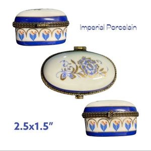 Trinket box blue porcelain